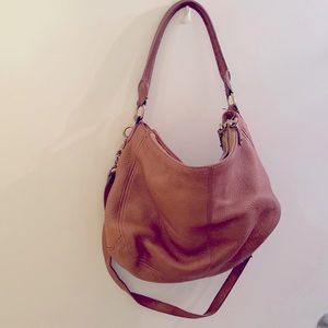 JCrew large cognac leather Biennial Hobo